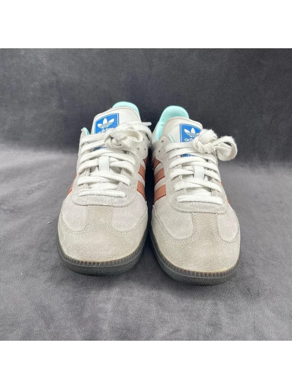 adidas Samba Men’s Size 7 Gray Suede Sneakers Gum Sole 2023